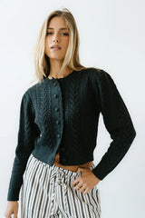 France Knit Cardigan in Charcoal FINAL SALE