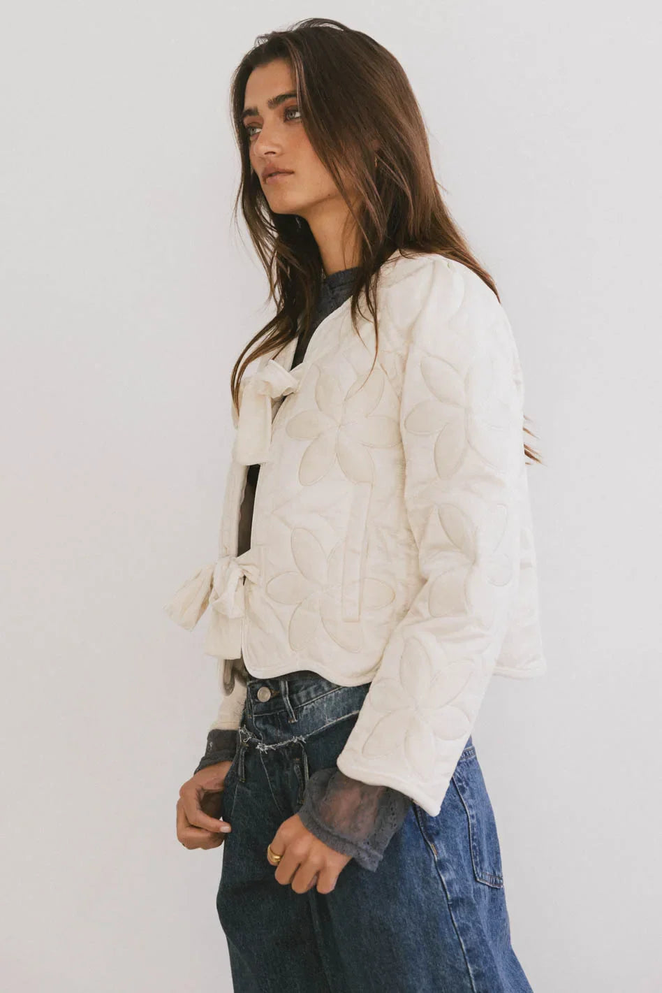 Shelly Quilted Jacket in Cream FINAL SALE