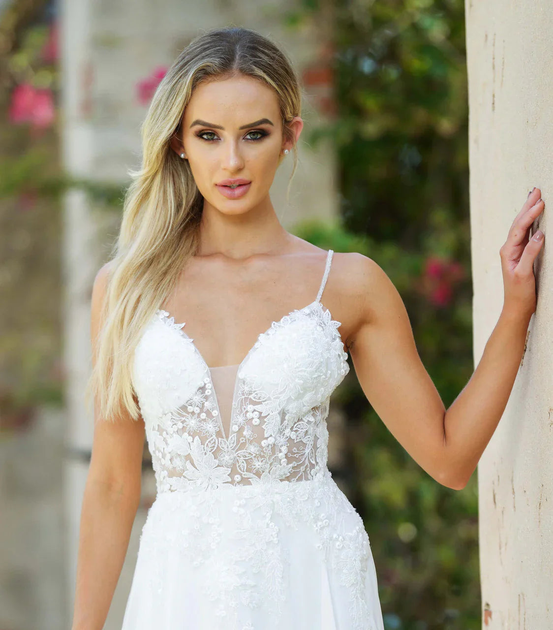Avianna Gown Floral Lace A Line Chiffon Dress