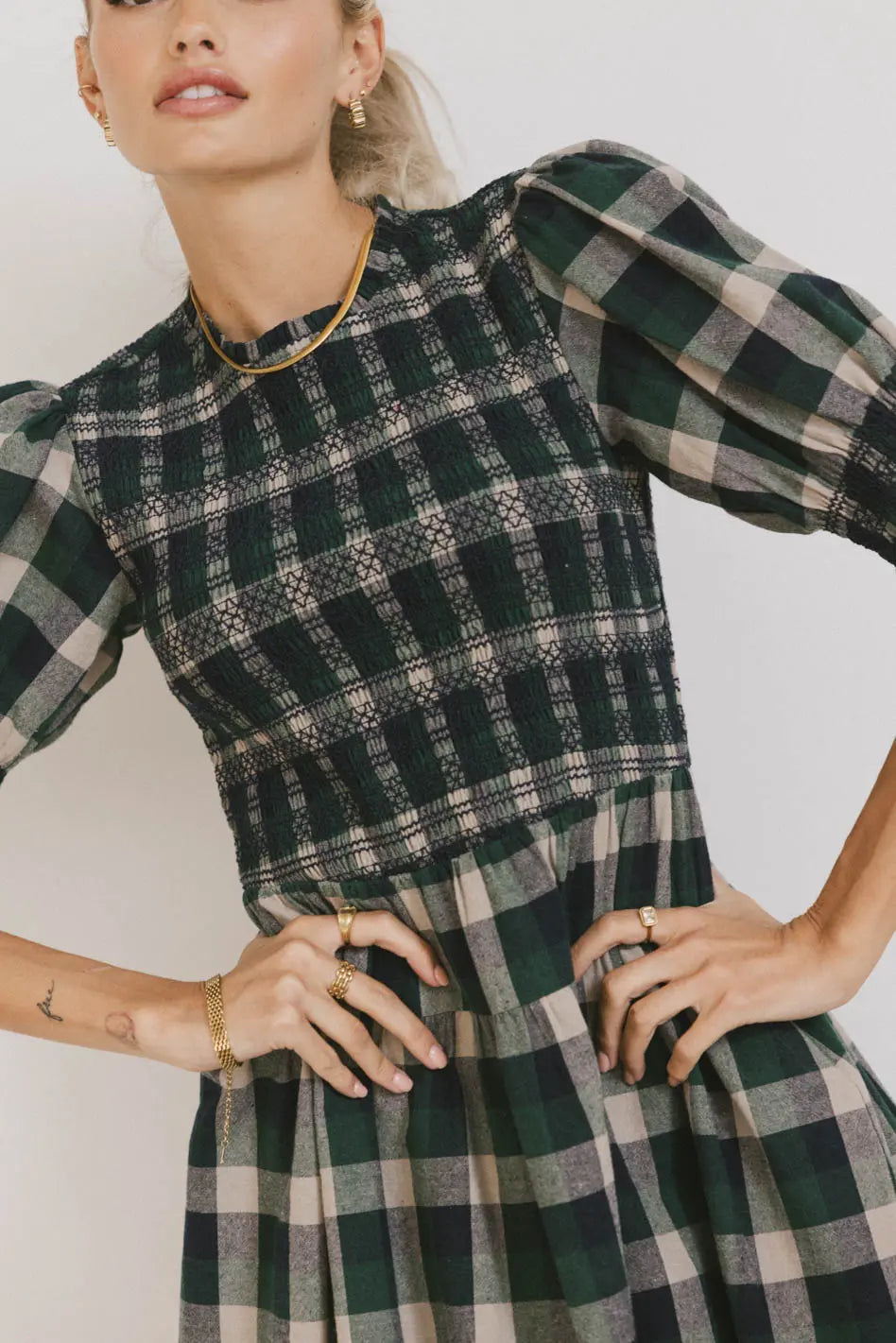Emmett Plaid Smocked Mini Dress FINAL SALE
