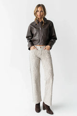 Jaymie Vegan Leather Jacket in Brown