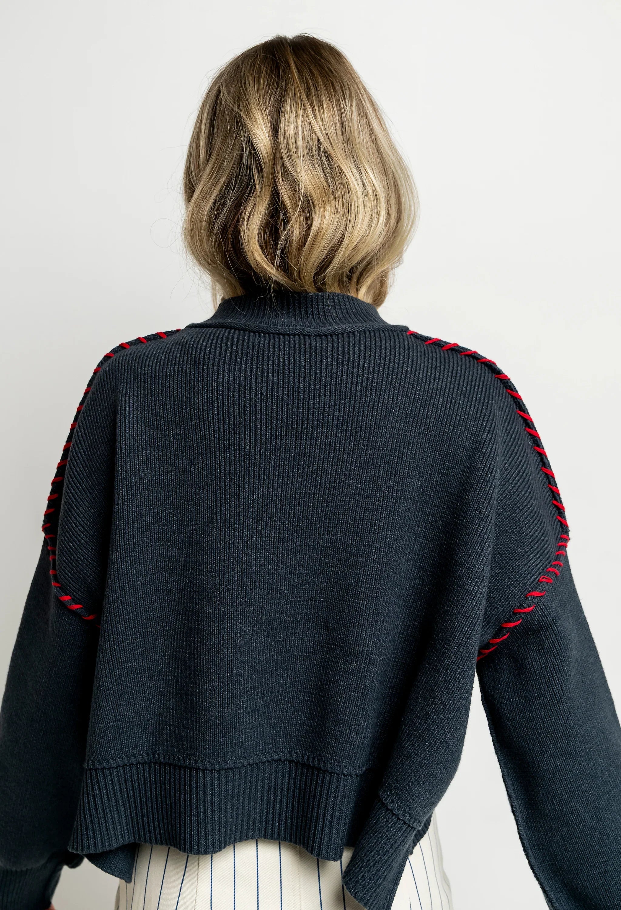 USA Oversized Sweater in Navy FINAL SALE