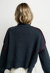 USA Oversized Sweater in Navy FINAL SALE