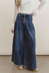 Melanie Wide Leg Pants in Dark Wash