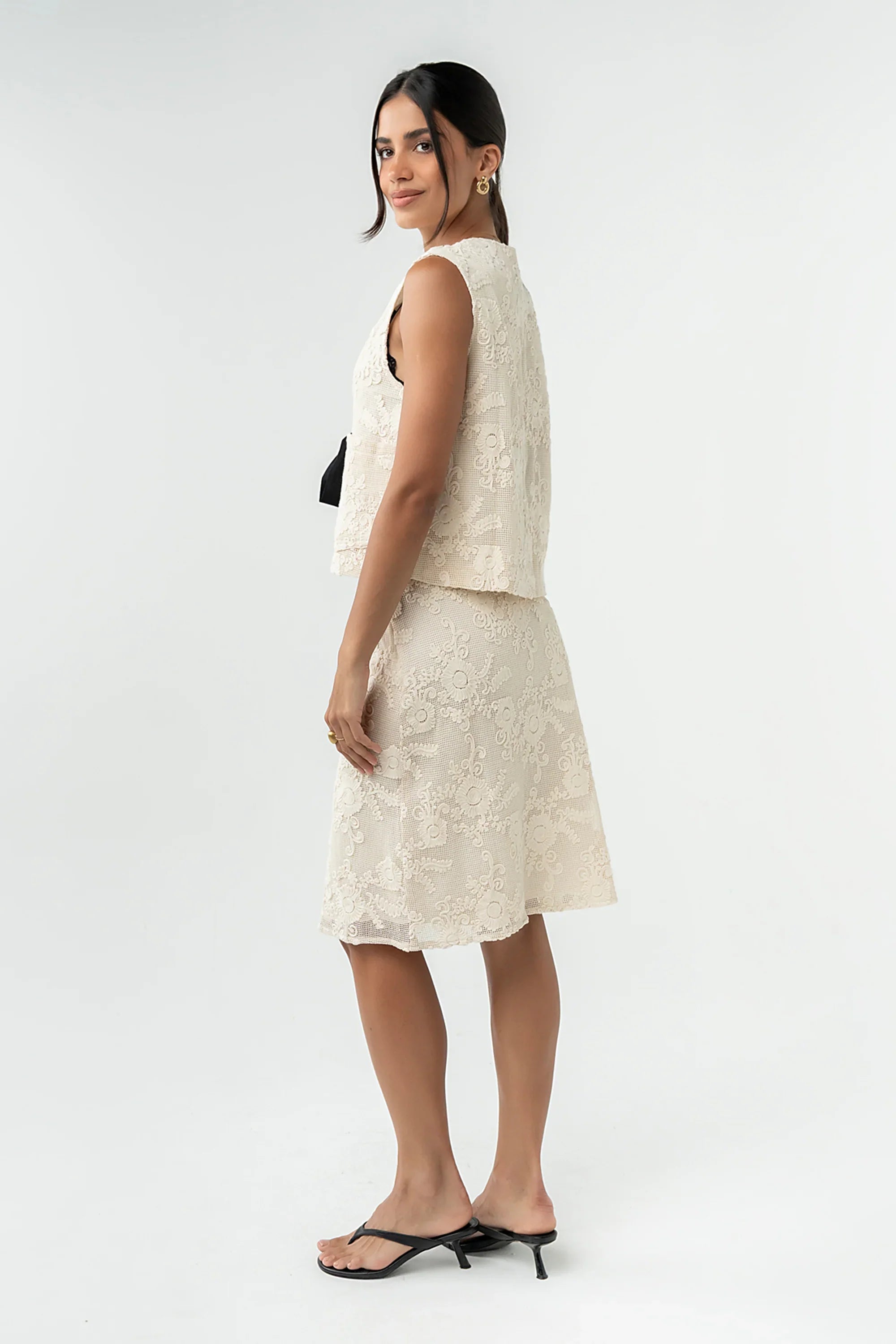 Justin Crochet Midi Skirt