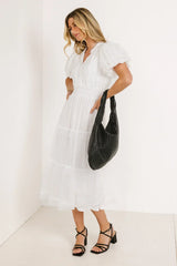 Padme Mesh Midi Dress in White FINAL SALE