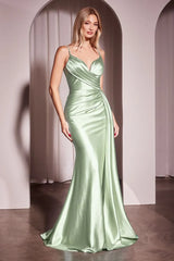 Brooklyn Gown Satin Fit Flare Formal Evening Dress
