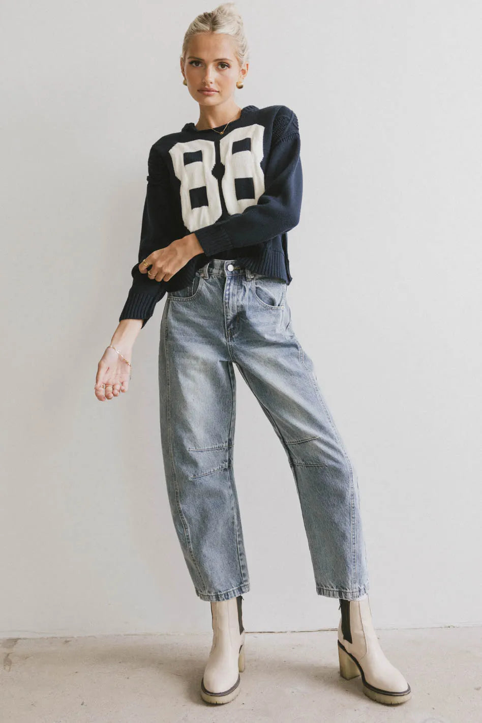 Jersey Cable Knit Sweater FINAL SALE