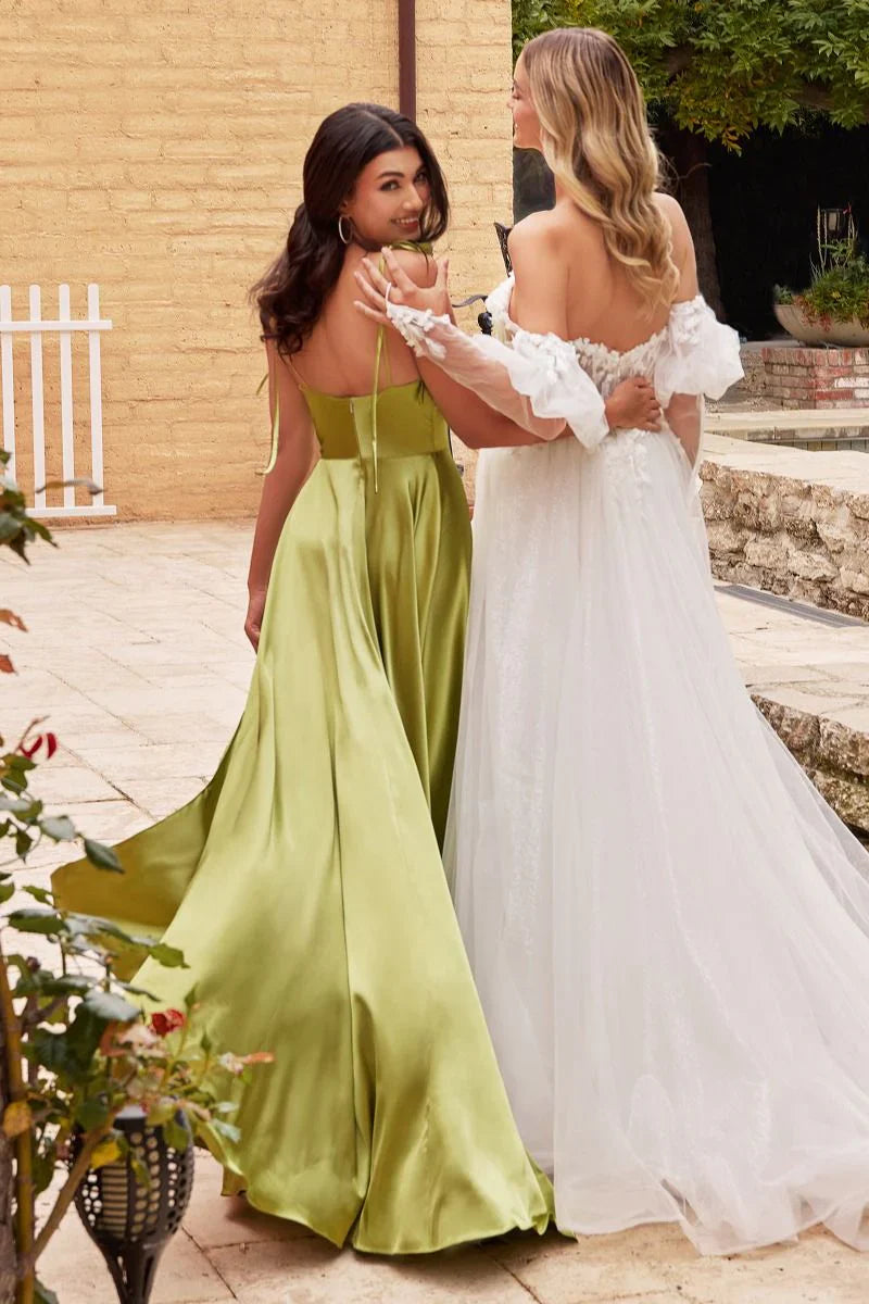LOTTIE GOWN SATIN A LINE DRESS