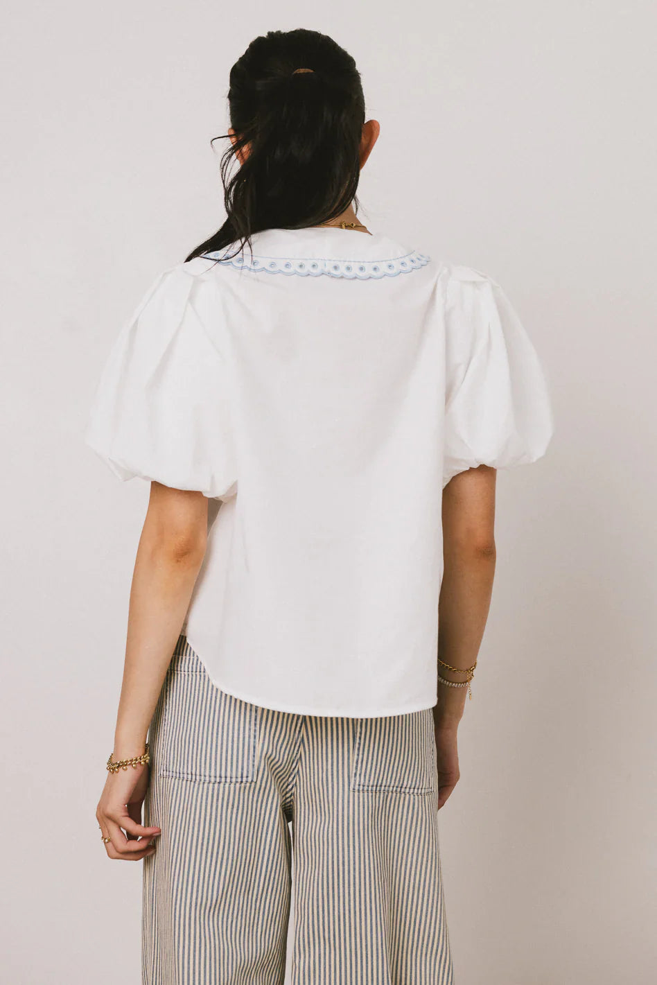Lara Embroidered Blouse in Off White FINAL SALE