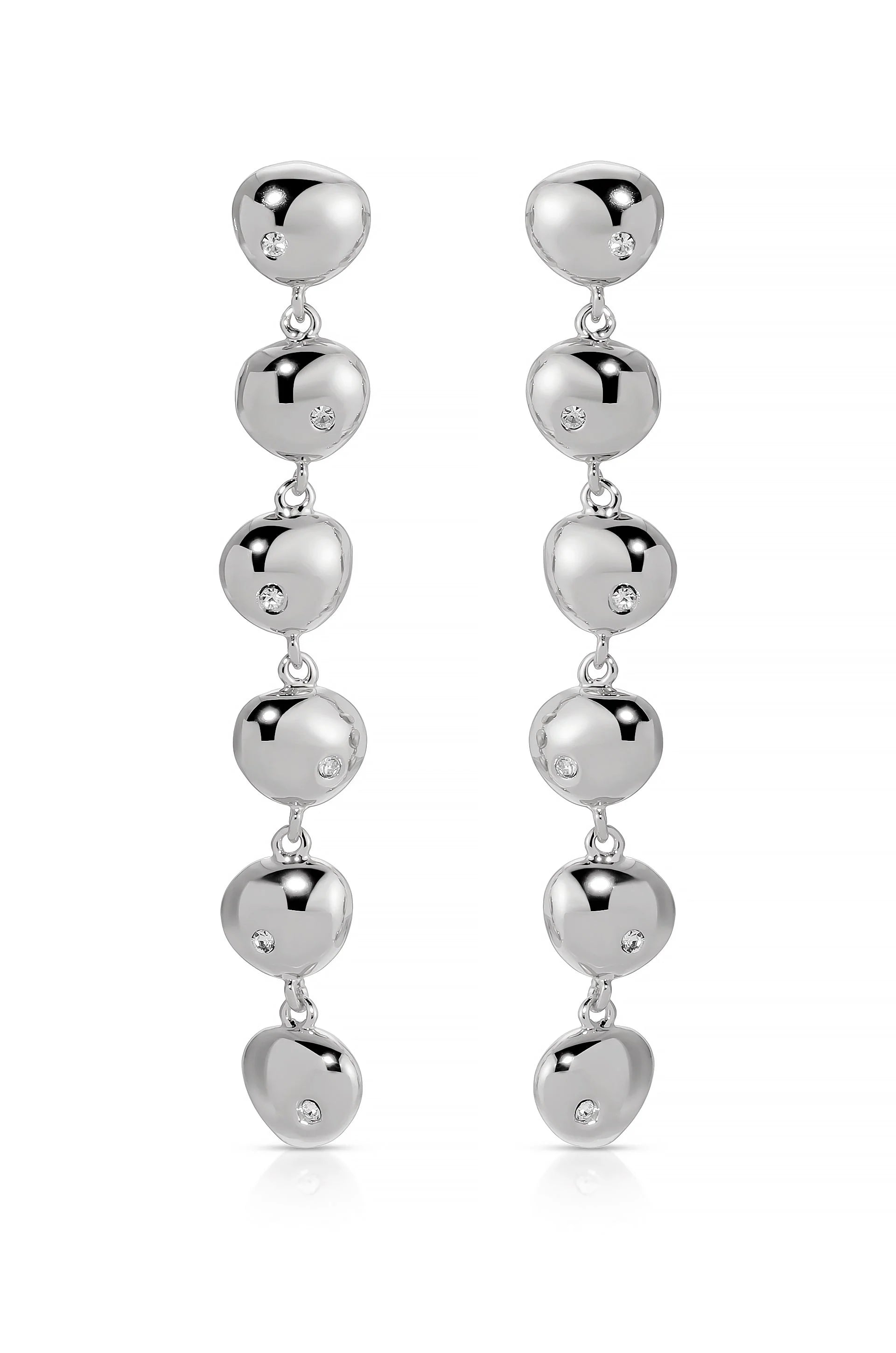 Polished Pebble Linear Dangle Earrings