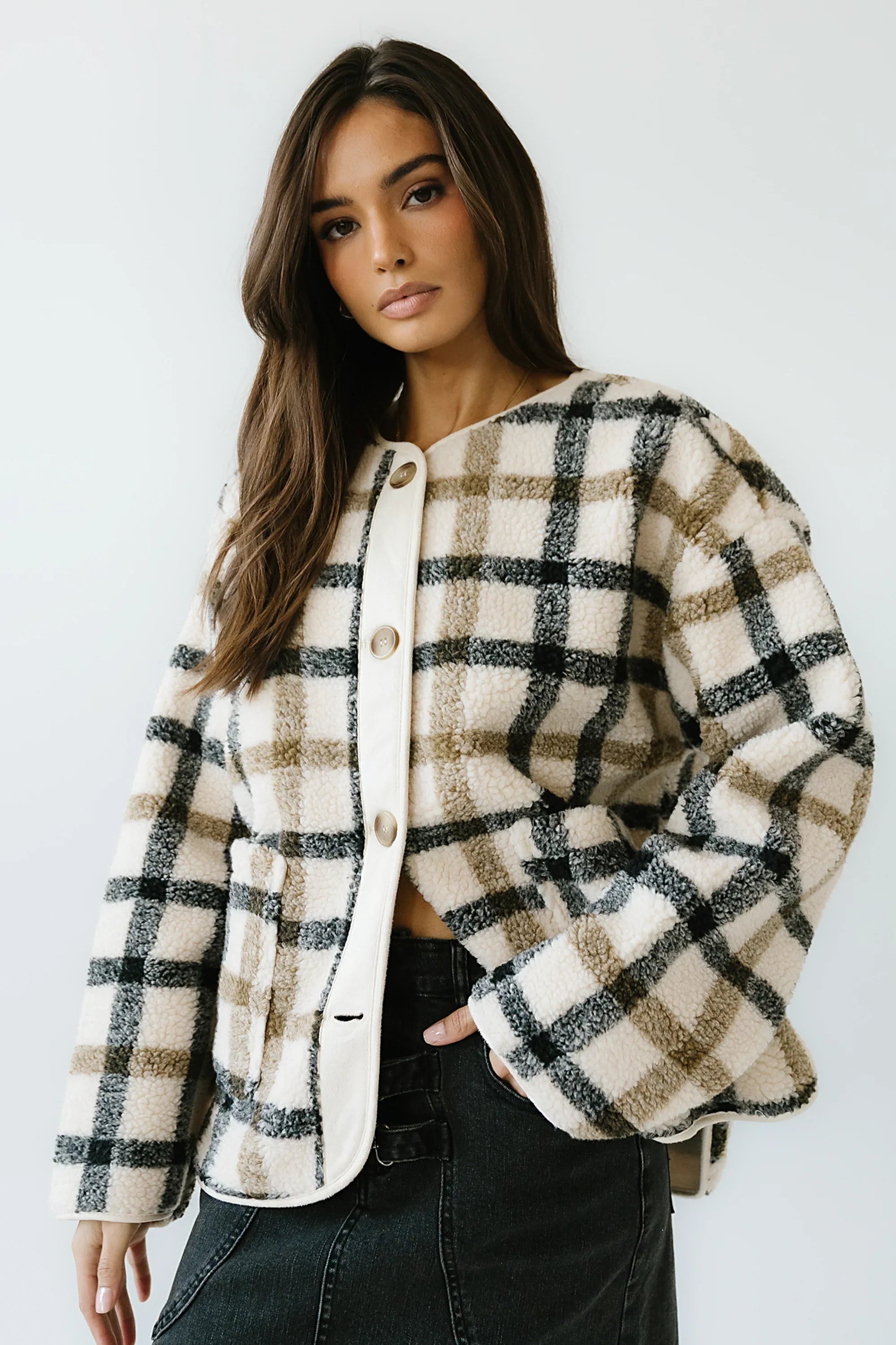 Jasper Gingham Sherpa Jacket FINAL SALE