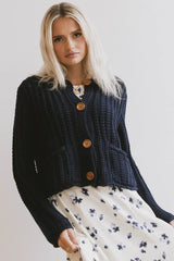 Luca Chunky Knit Sweater in Navy FINAL SALE