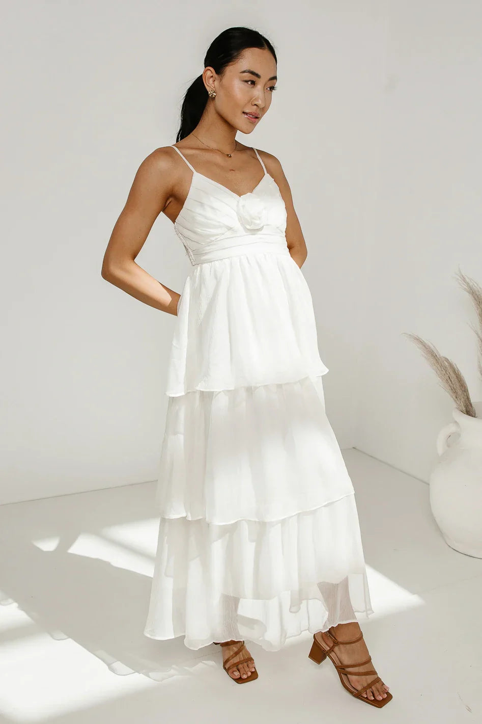 Dani Midi Dress in Ivory FINAL SALE