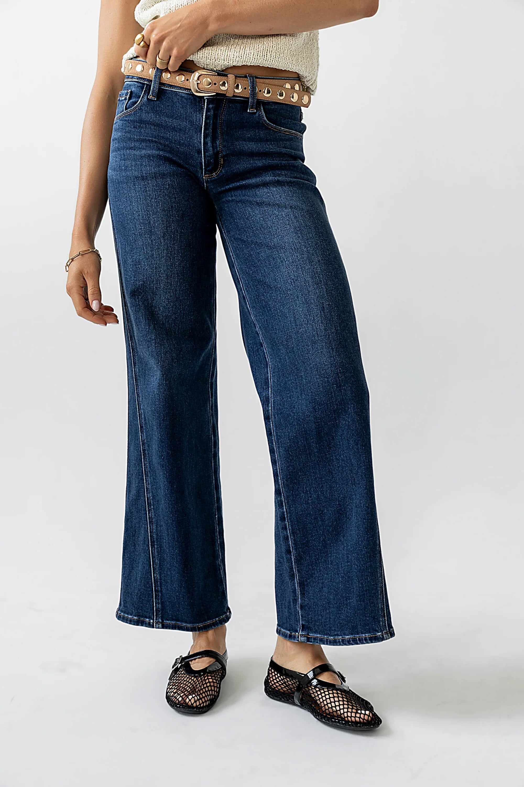 Kate Wide Leg Jeans in Dark Wash