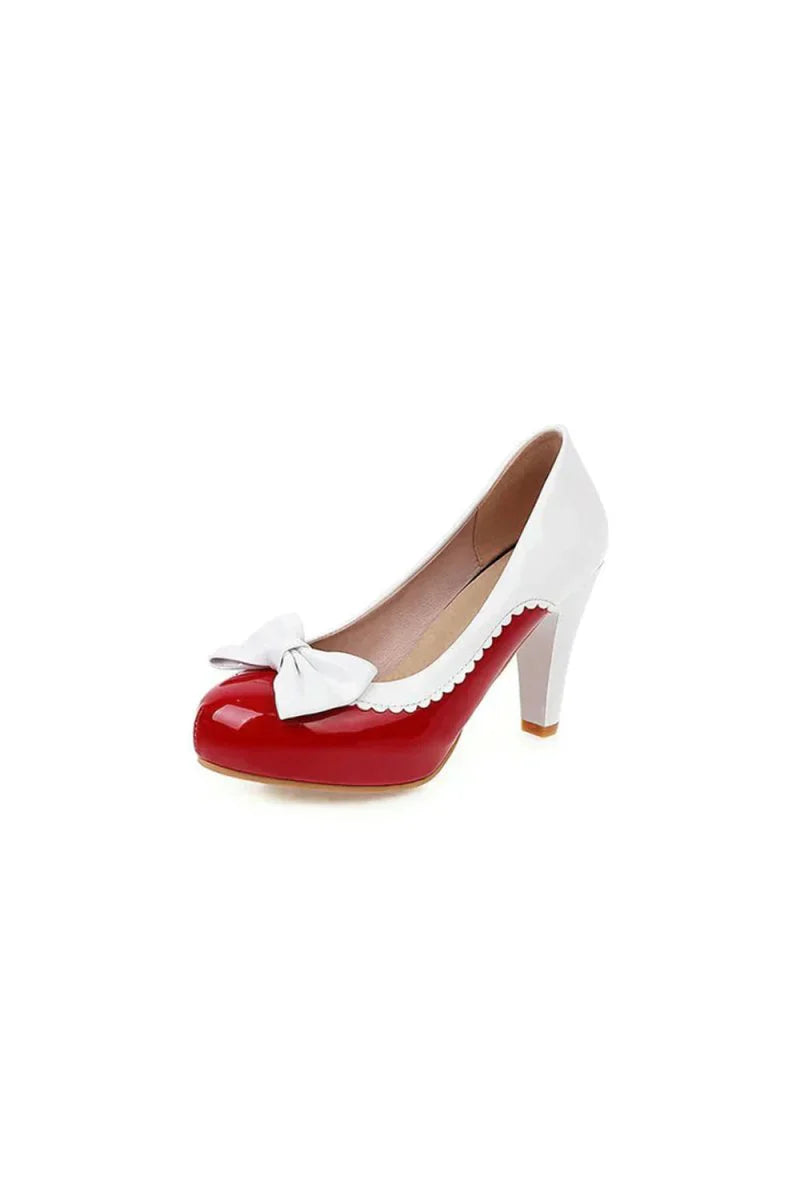 Retro Bowknot High Heels Shoes