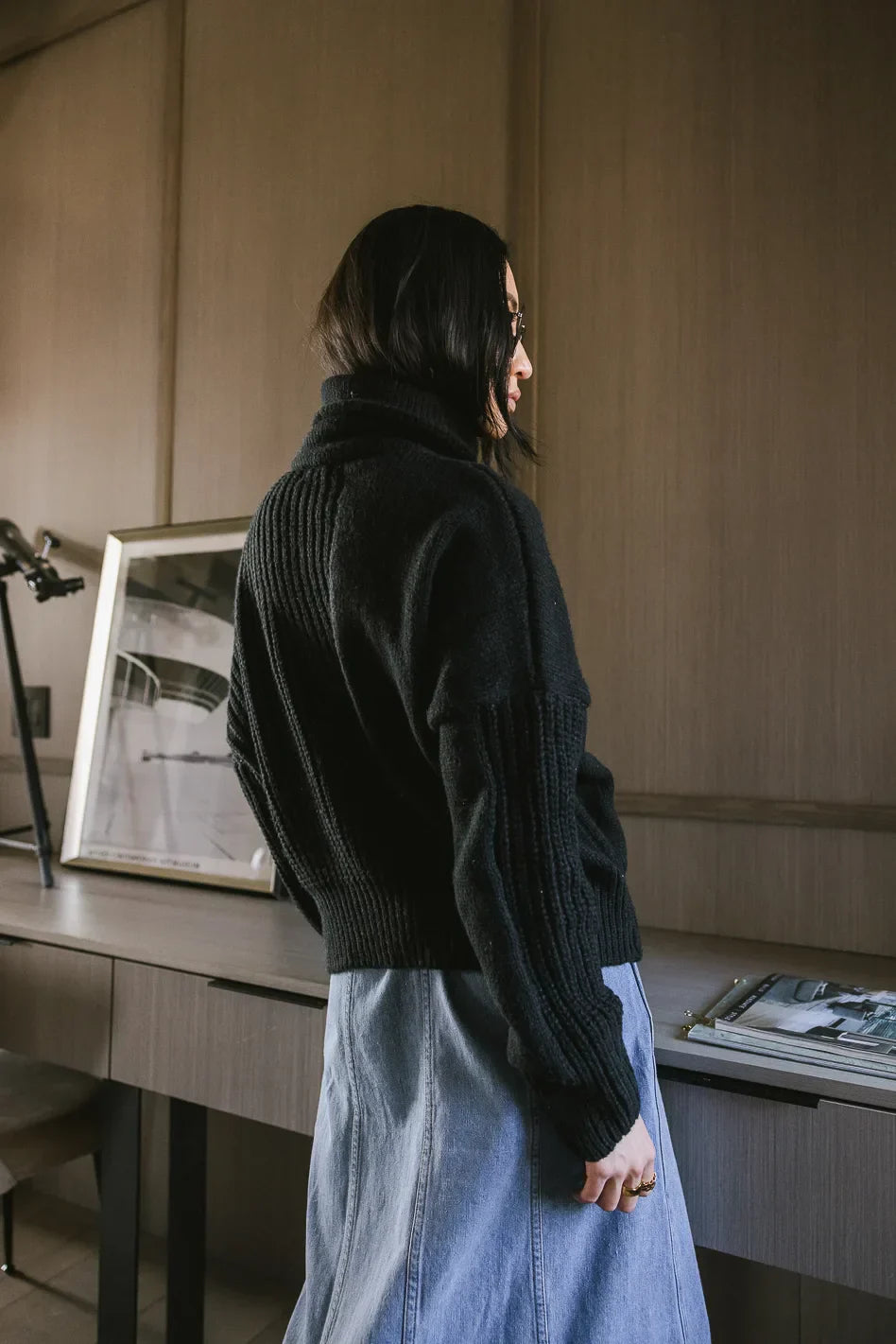 Catherine Turtleneck Sweater in Black FINAL SALE