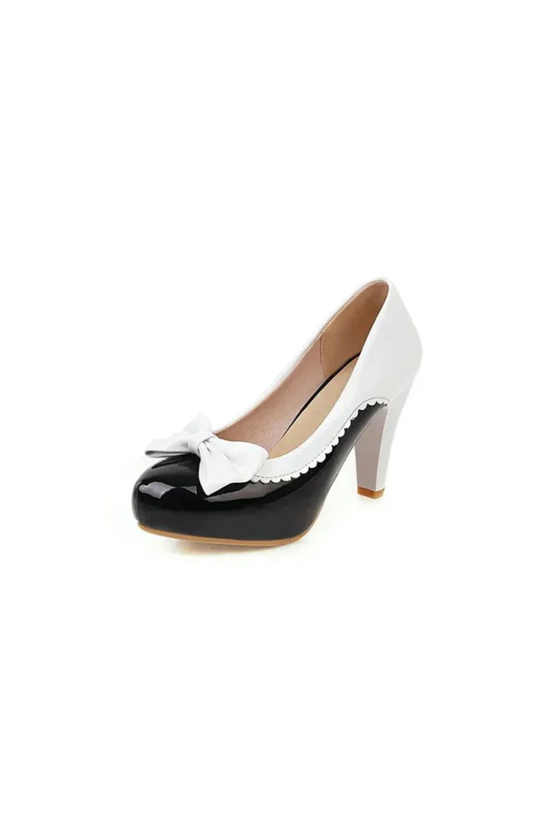 Retro Bowknot High Heels Shoes