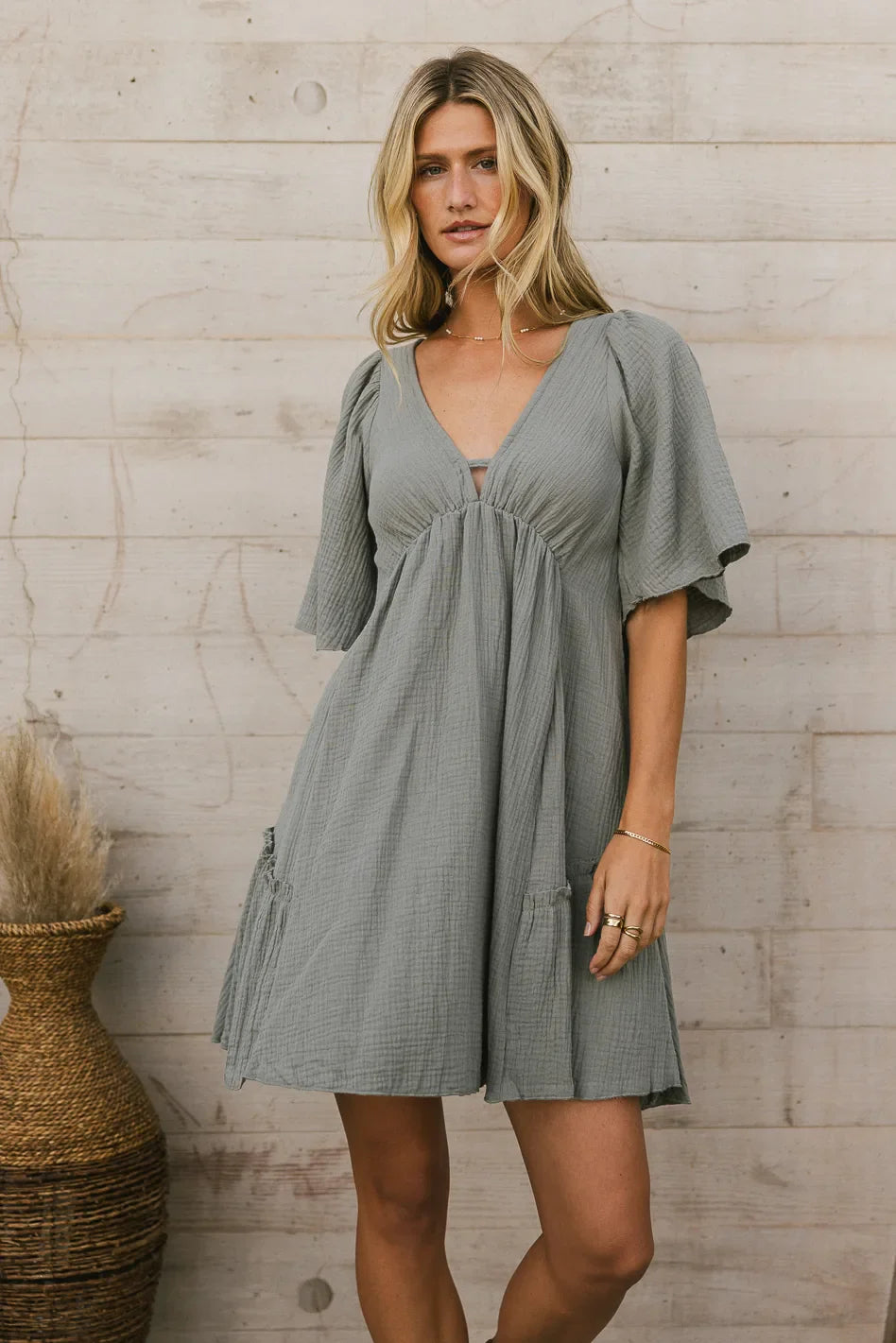 Slow It Down Mini Dress in Sage FINAL SALE