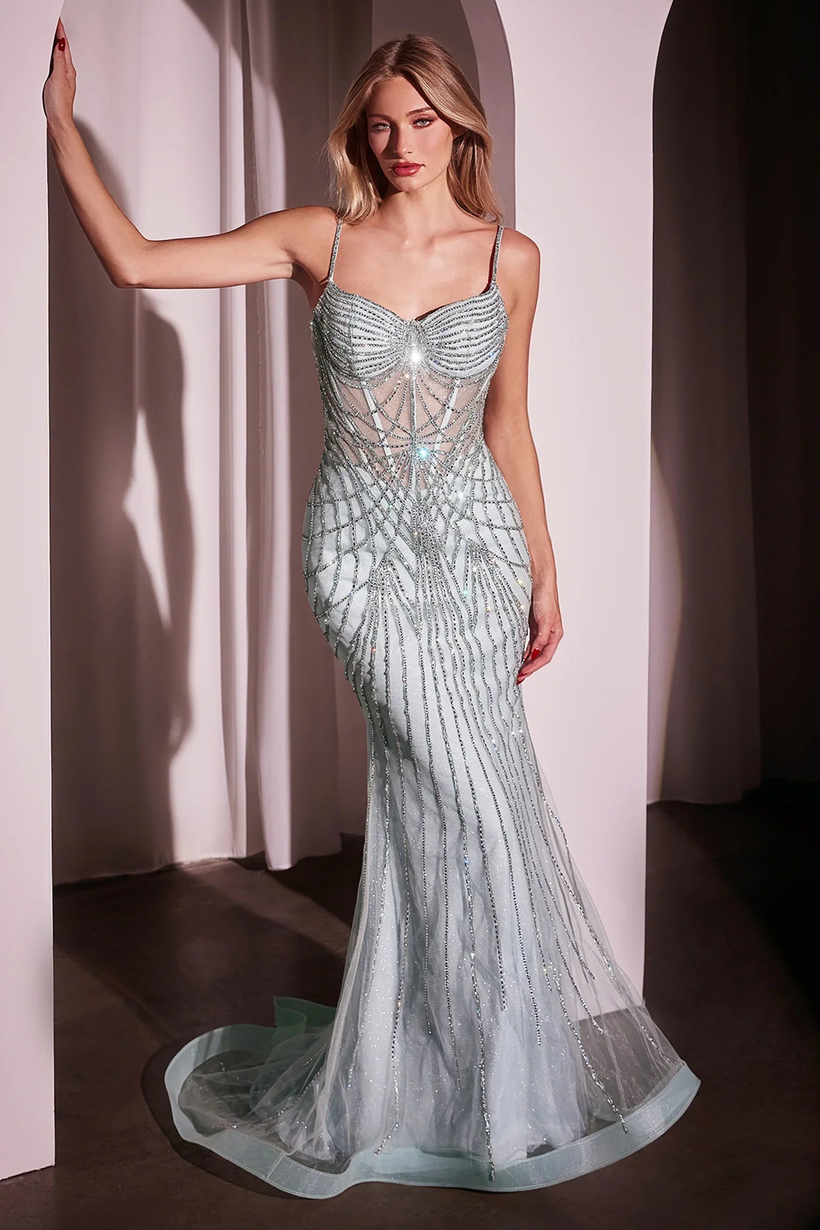 Gale Gown Sweetheart Crystal Beaded Prom Gown
