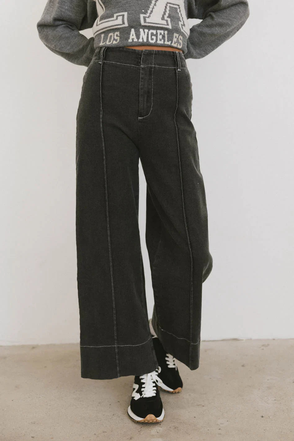 Emmaline Wide Leg Jeans in Black FINAL SALE