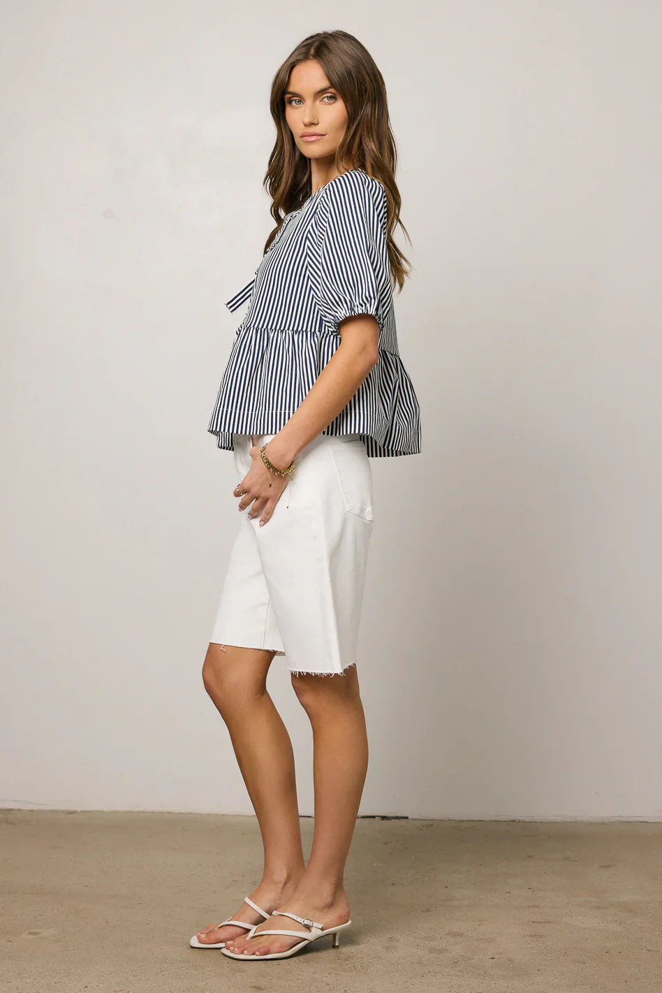 Lydia Bermuda Shorts in White