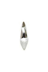 Lace Pointed Toe Beaded Satin Wedding Shoes