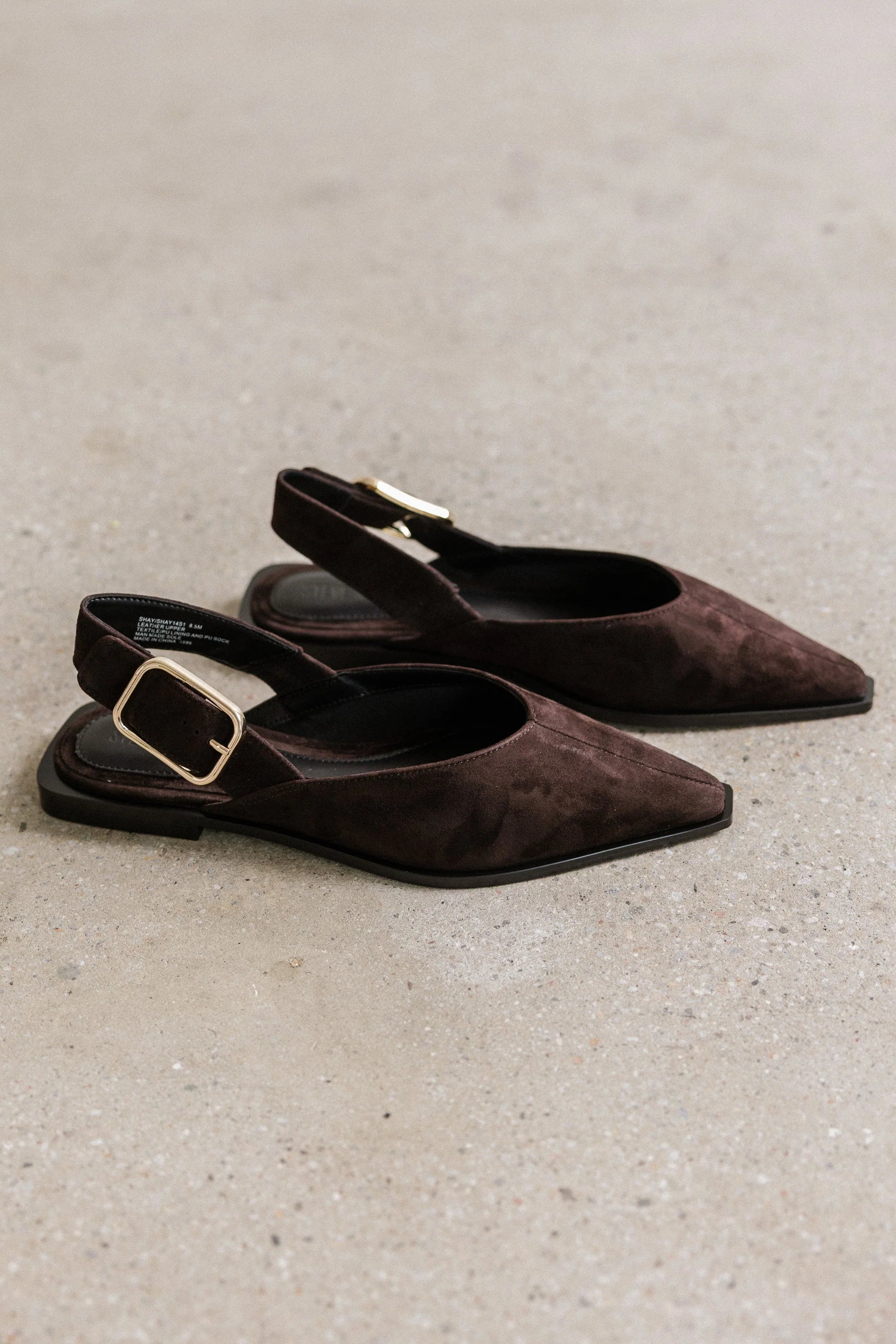 Steve Madden Shay Slingback Flats in Brown Suede