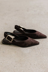 Steve Madden Shay Slingback Flats in Brown Suede