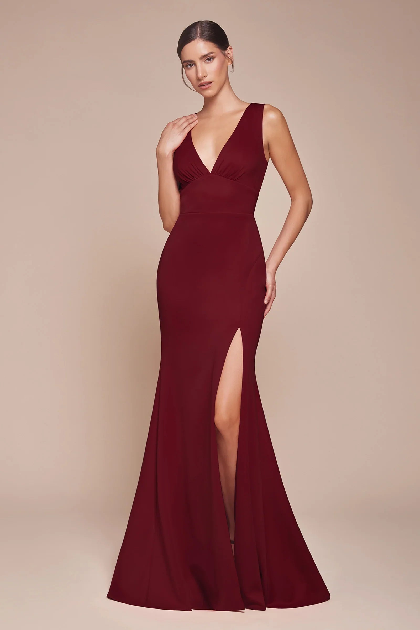 Cora Gown V Neckline Keyhole Back
