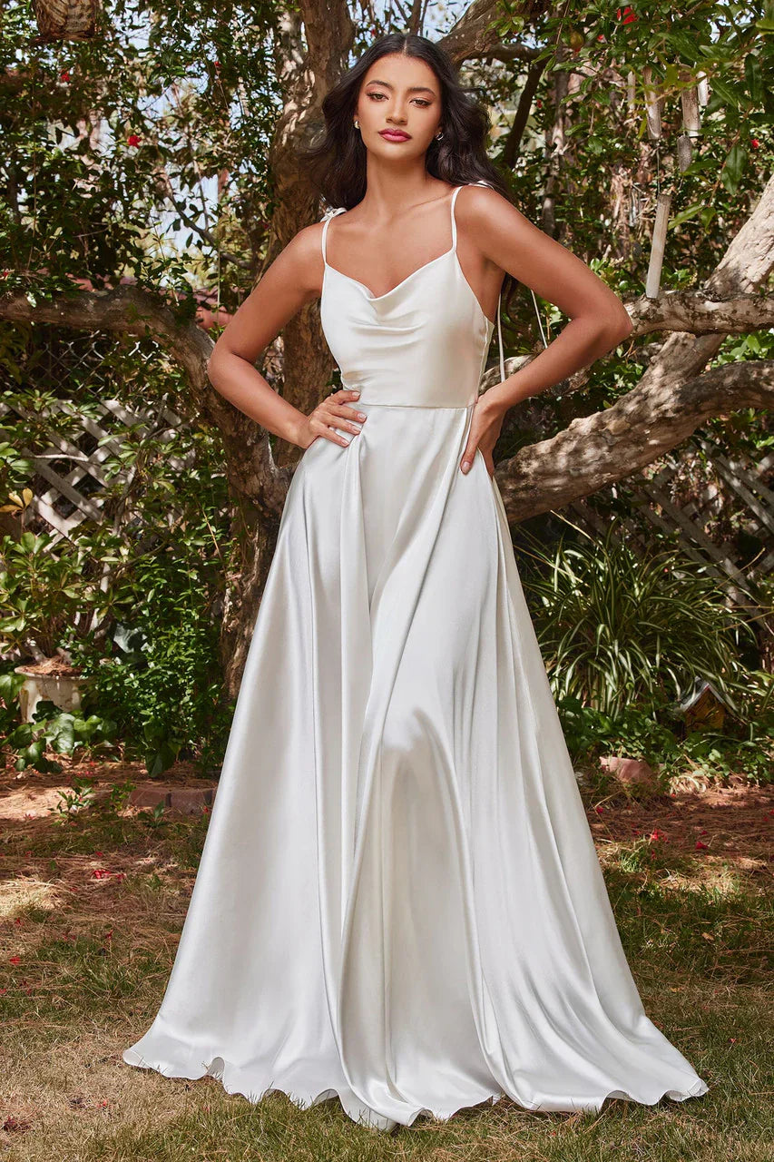 Lottie Gown Off White SATIN A LINE DRESS