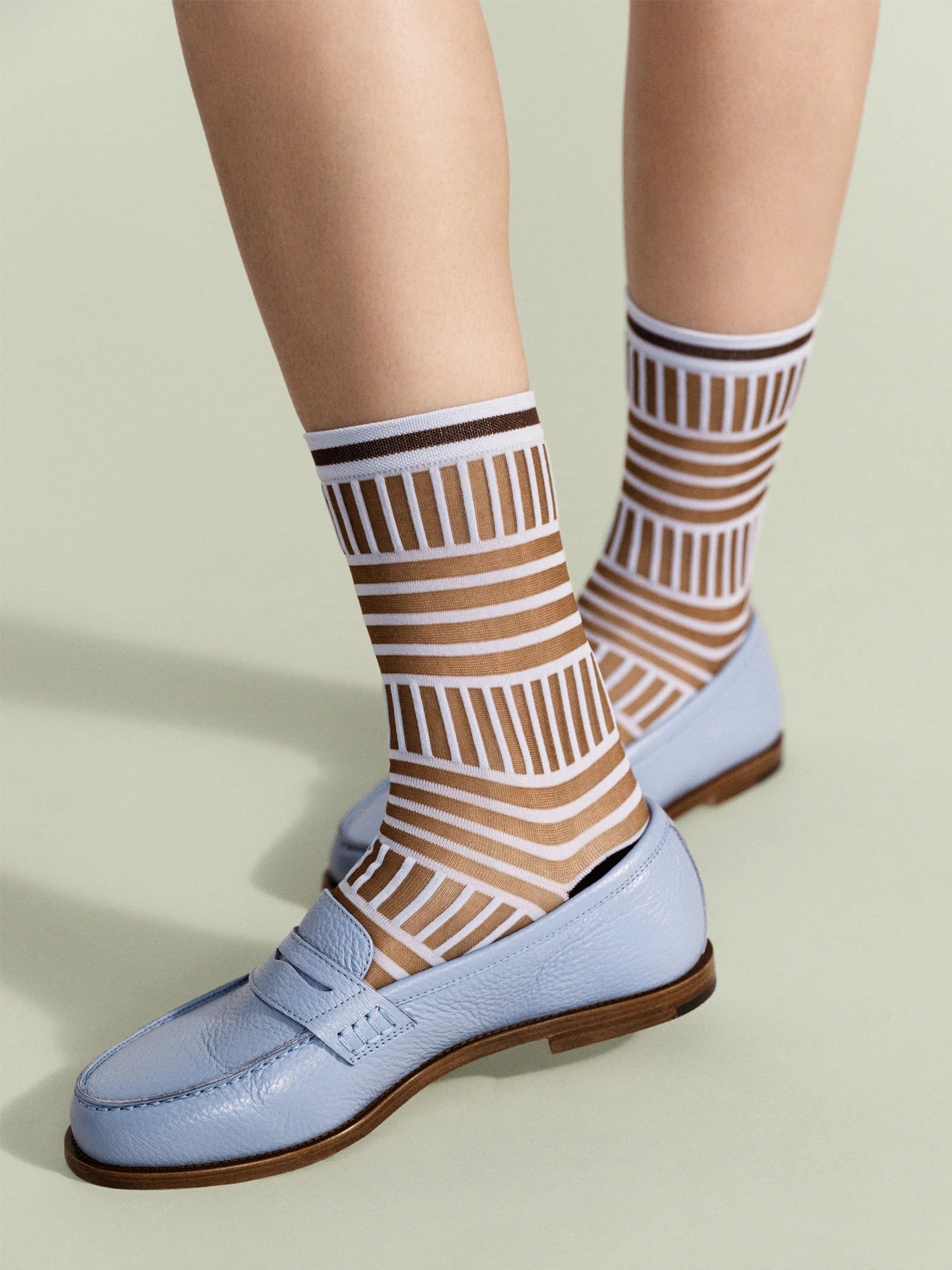 Tulle Mix Stripe Sheer Crew