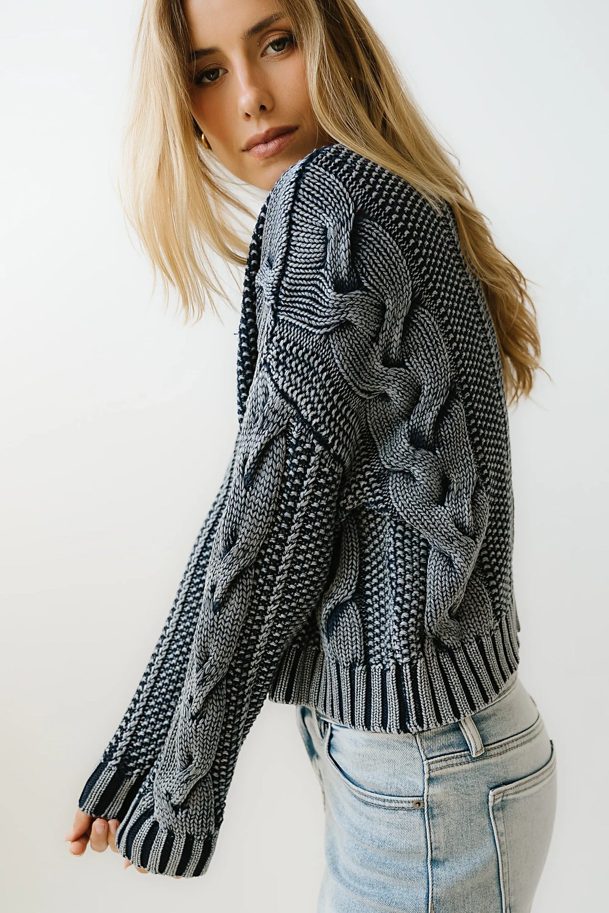 Josephine Knit Sweater in Navy FINAL SALE