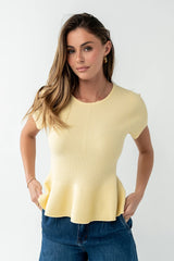 Marciano Ribbed Top in Yellow