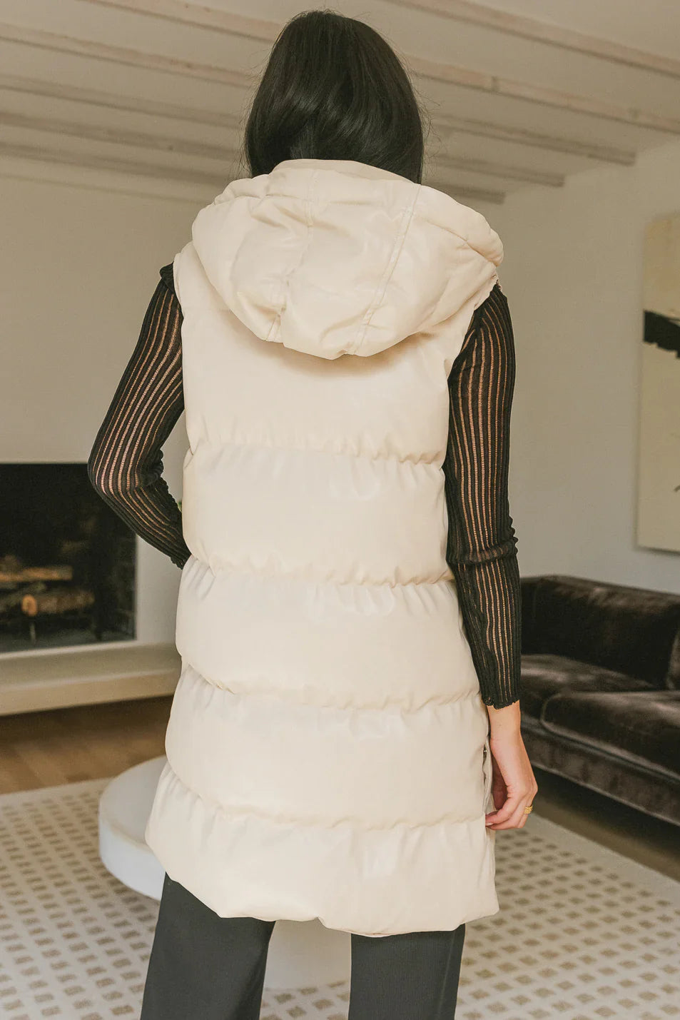 Layla Puffer Vest in Cream FINAL SALE