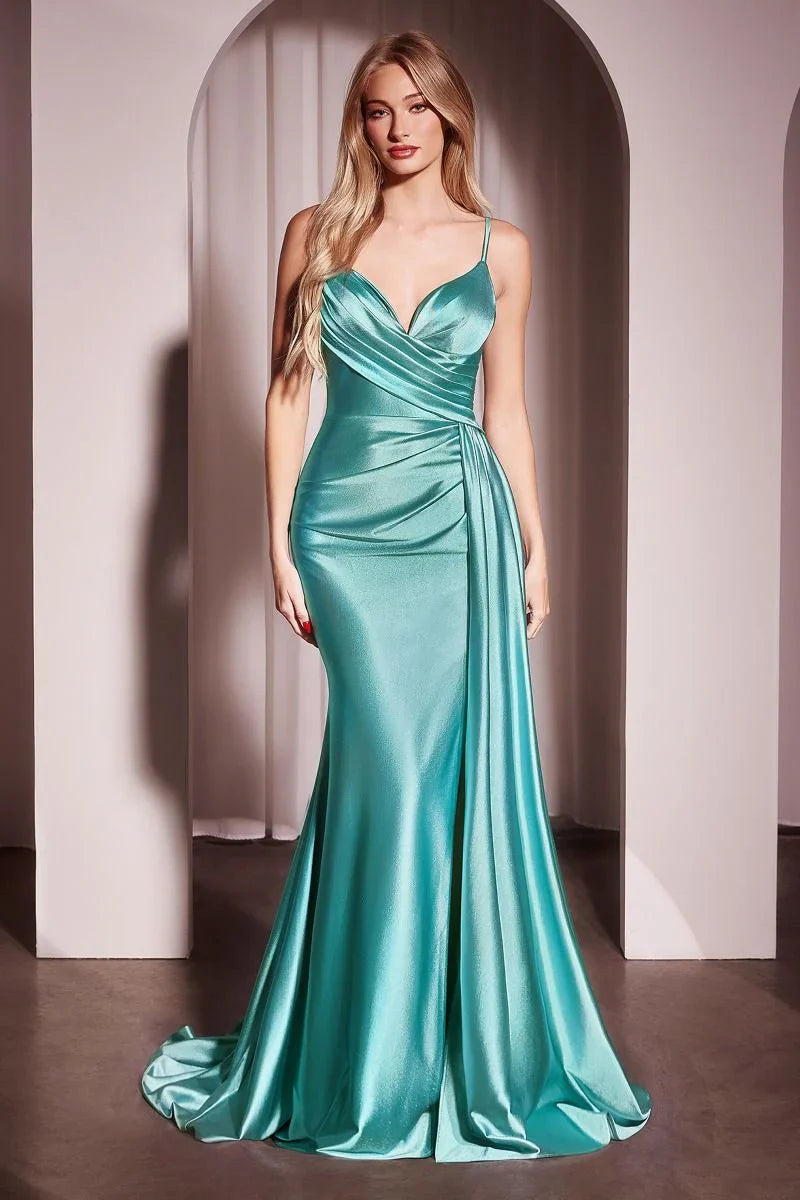 Brooklyn Gown Satin Fit Flare Formal Evening Dress