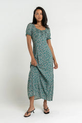 Camden Floral Maxi Dress in Green