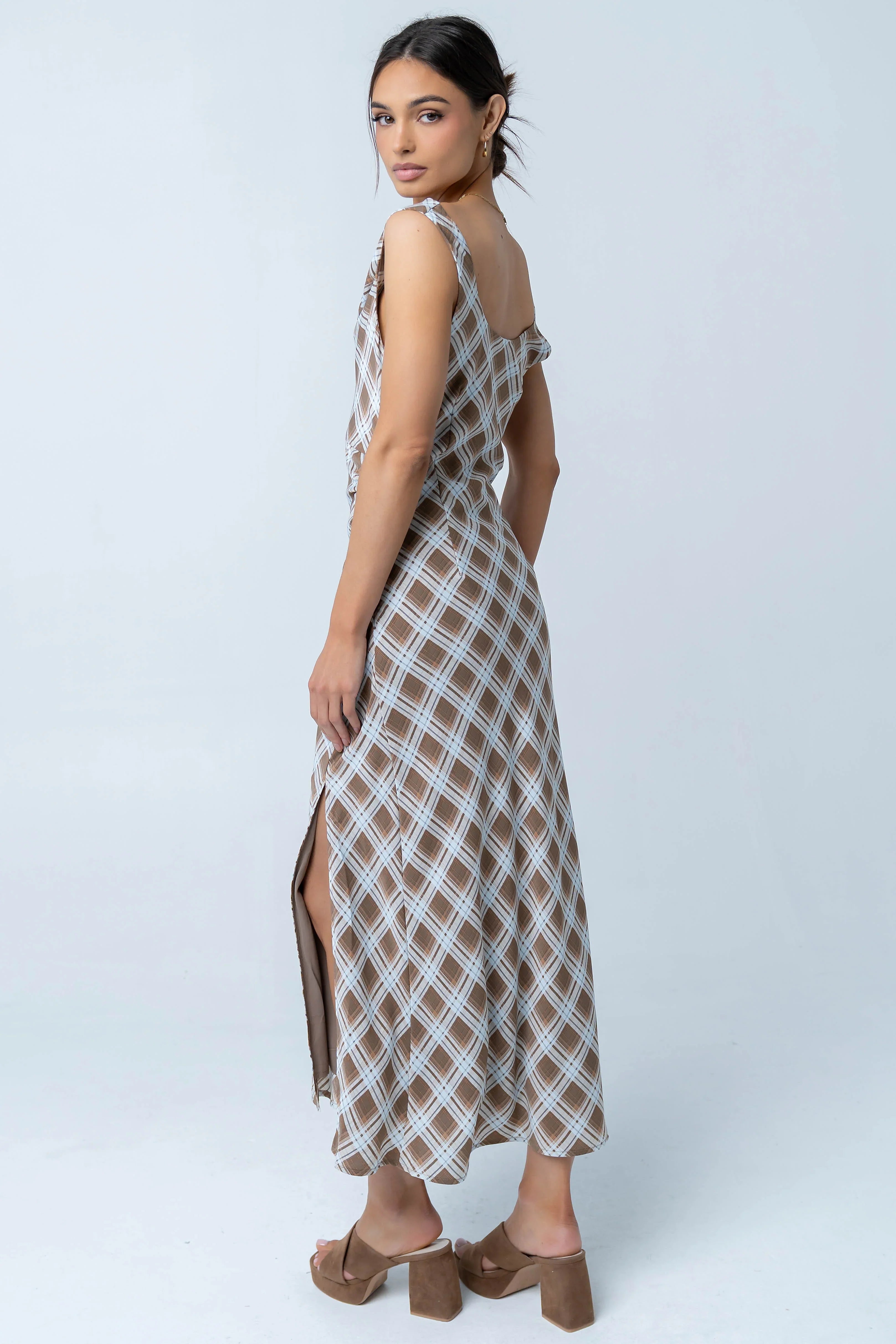 Renae Plaid Maxi Dress