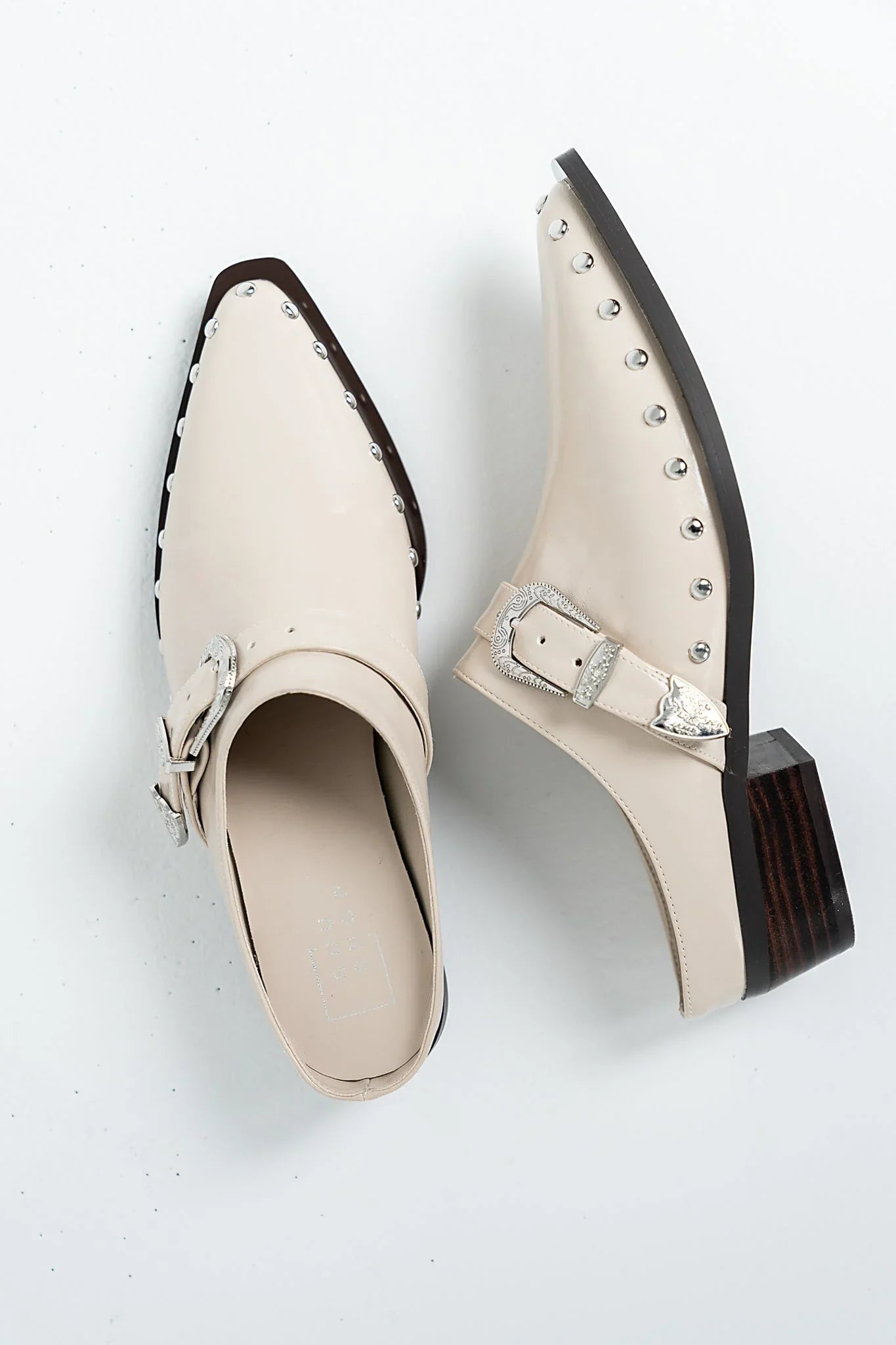 Tessa Western Mule in Bone
