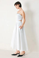 PURE ELEGANCE WHITE MIDI DRESS