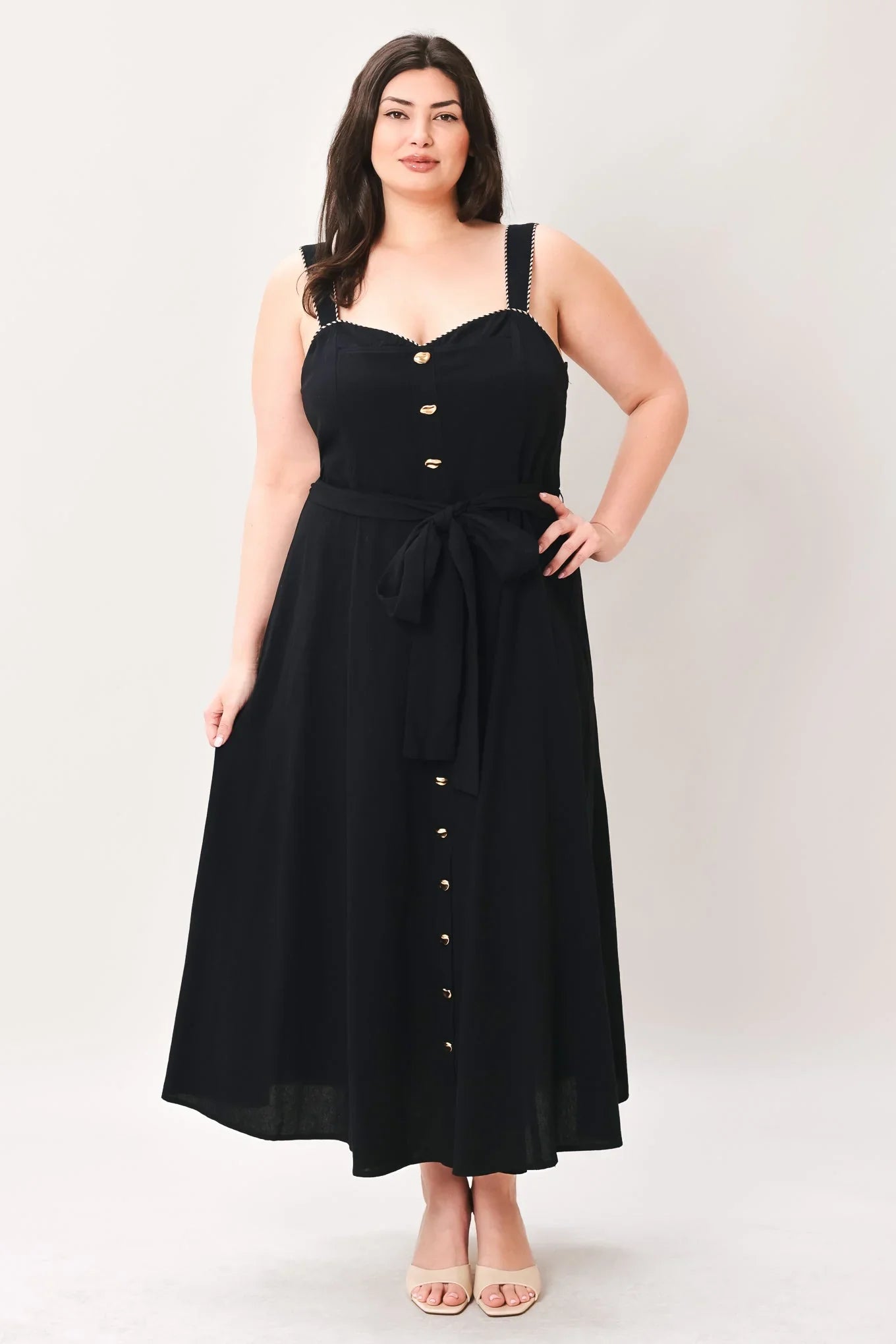 LOVELY NOIR BLACK MIDI DRESS