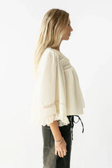 Kylee Lace Blouse in Cream