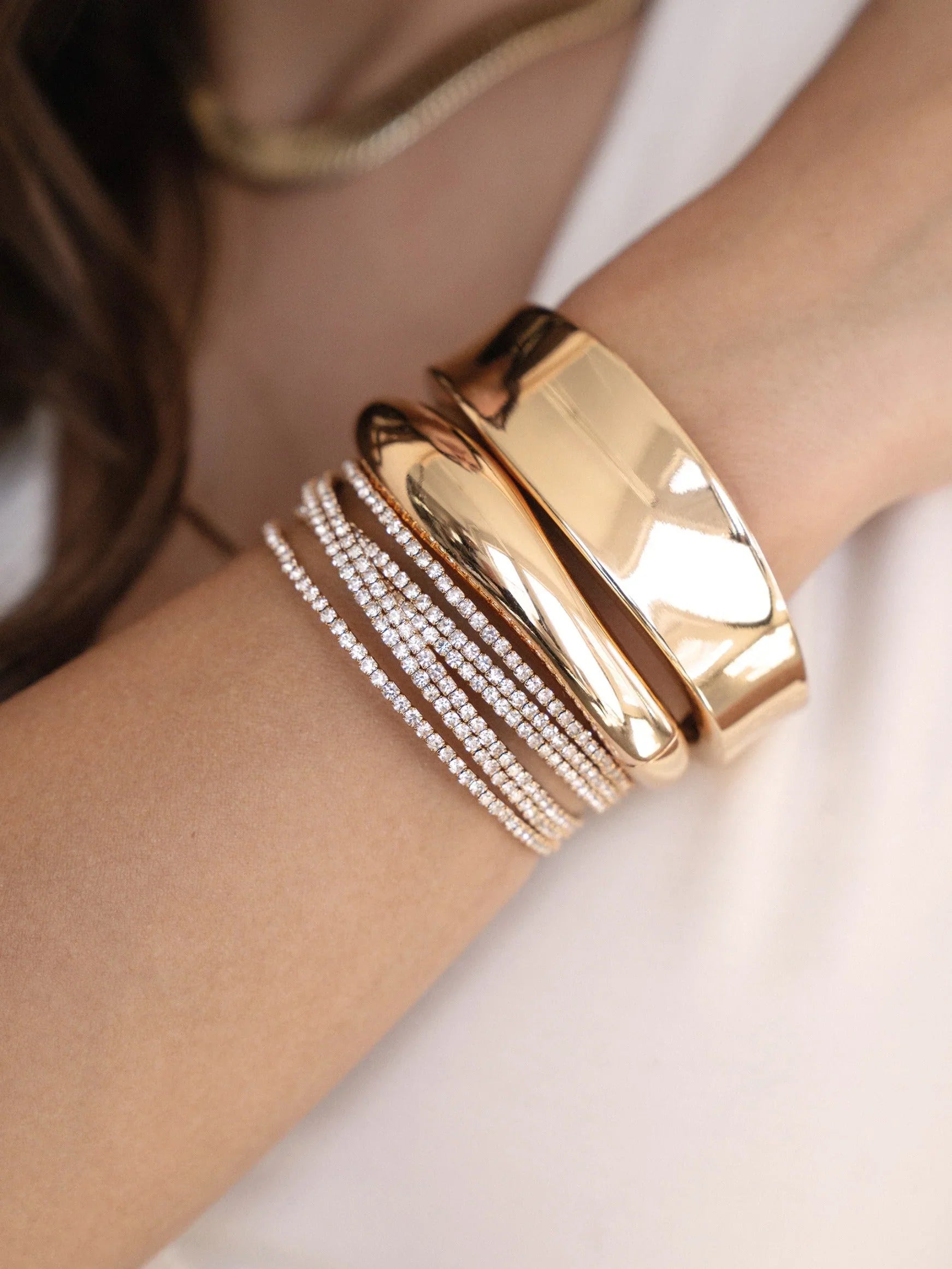 Squared Shine Bangle Bracelet