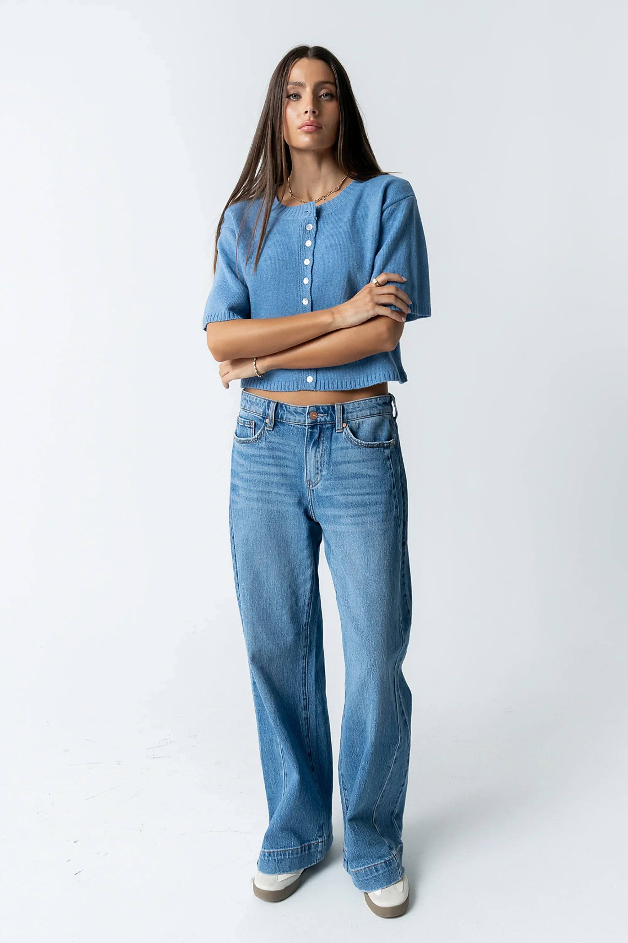 Macey Knit Sweater in Blue