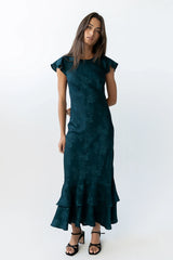 Mateo Floral Maxi Dress in Teal