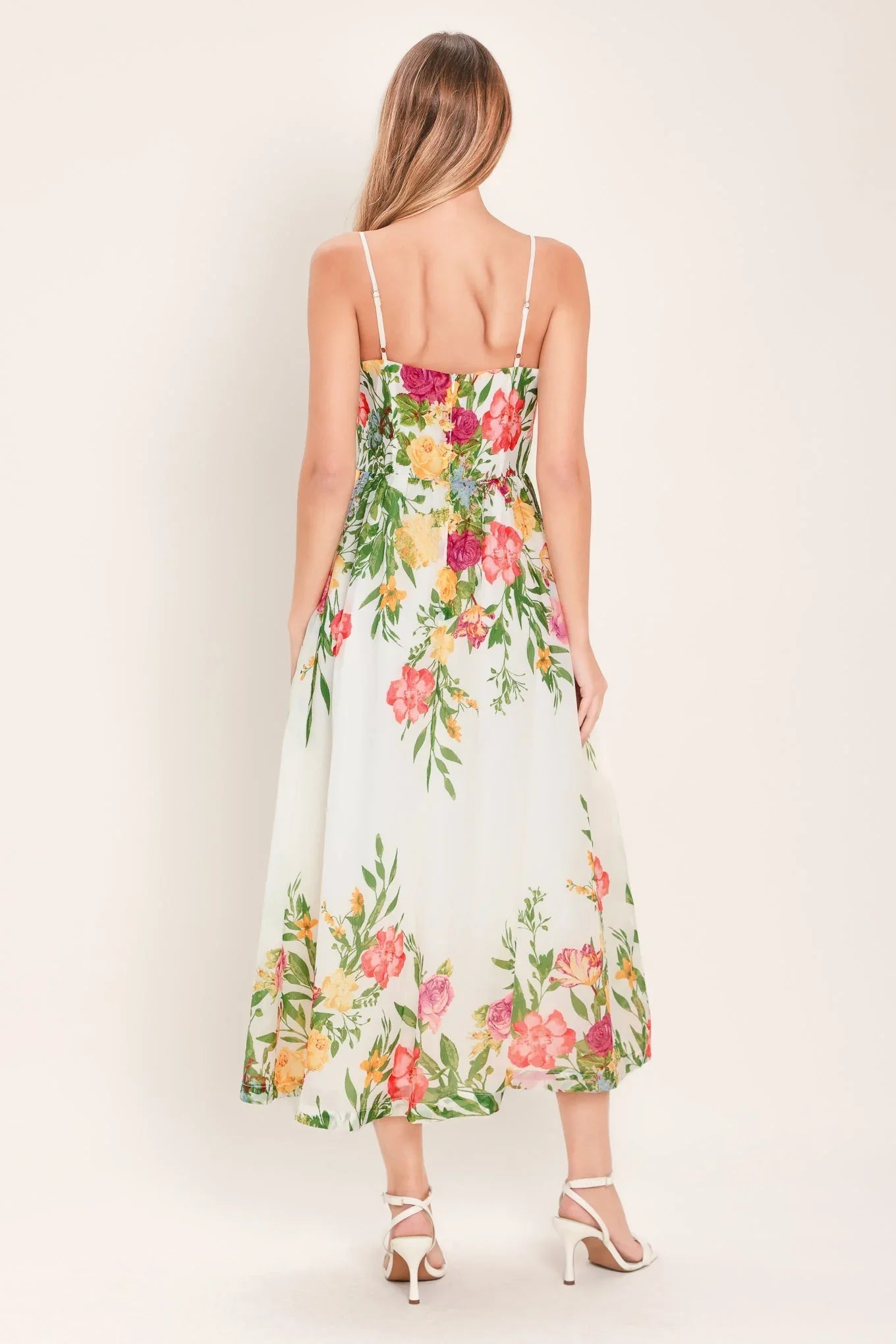 SHADOW FLORAL MIDI DRESS