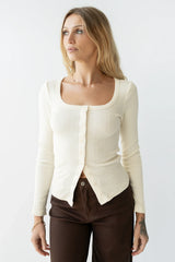 Pura Knit Top in Cream