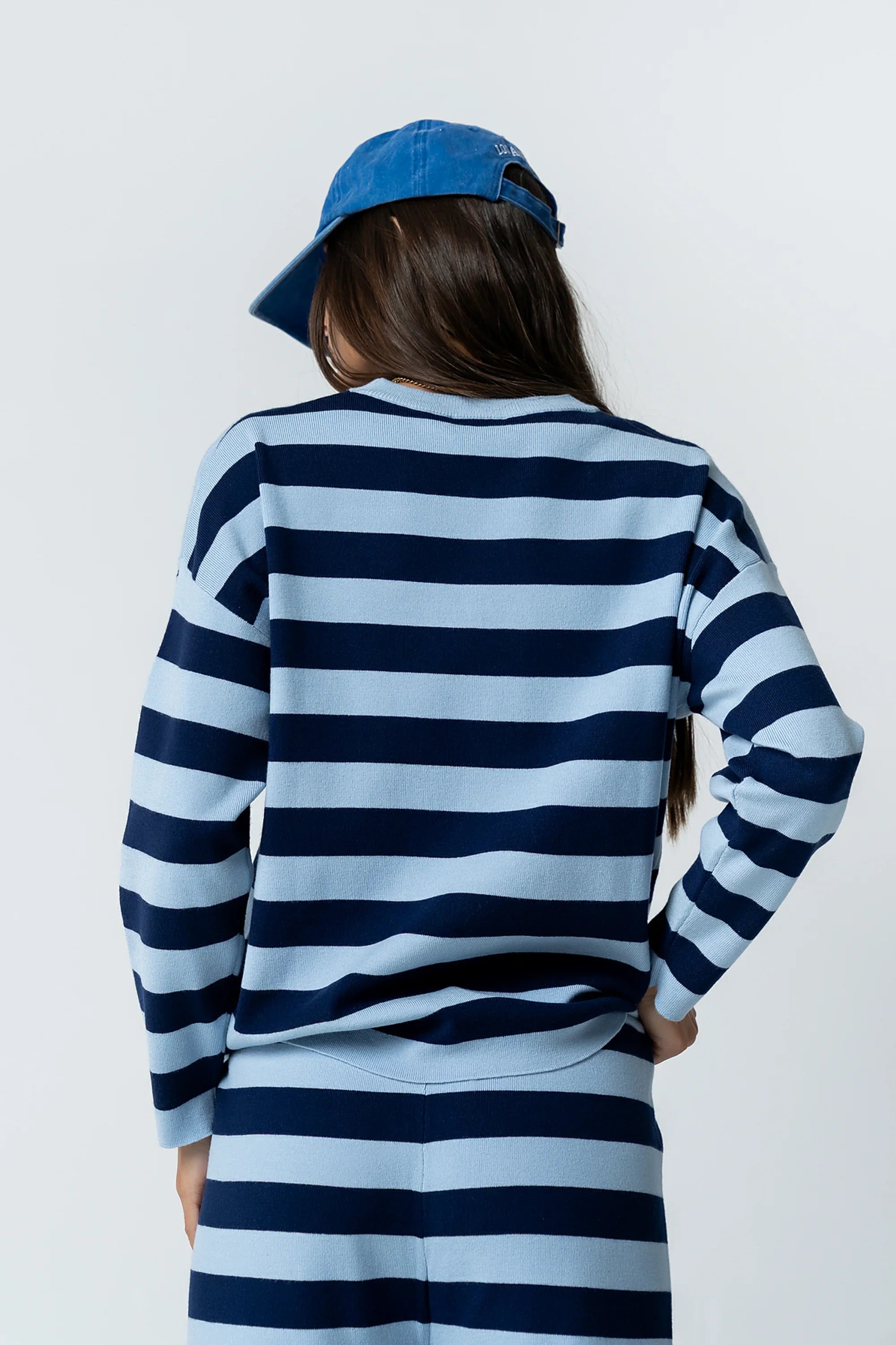 Joey Striped Sweater in Navy