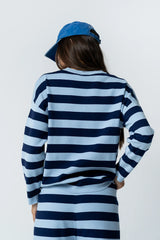 Joey Striped Sweater in Navy