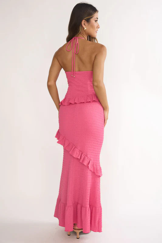 NADIA HALTER MAXI DRESS FUCHSIA PINK